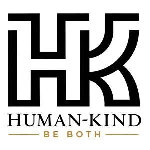 A logo with gold accents